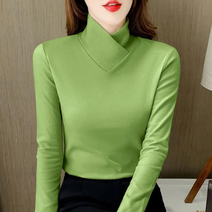 Stylish Turtleneck with Overlapping Neckline