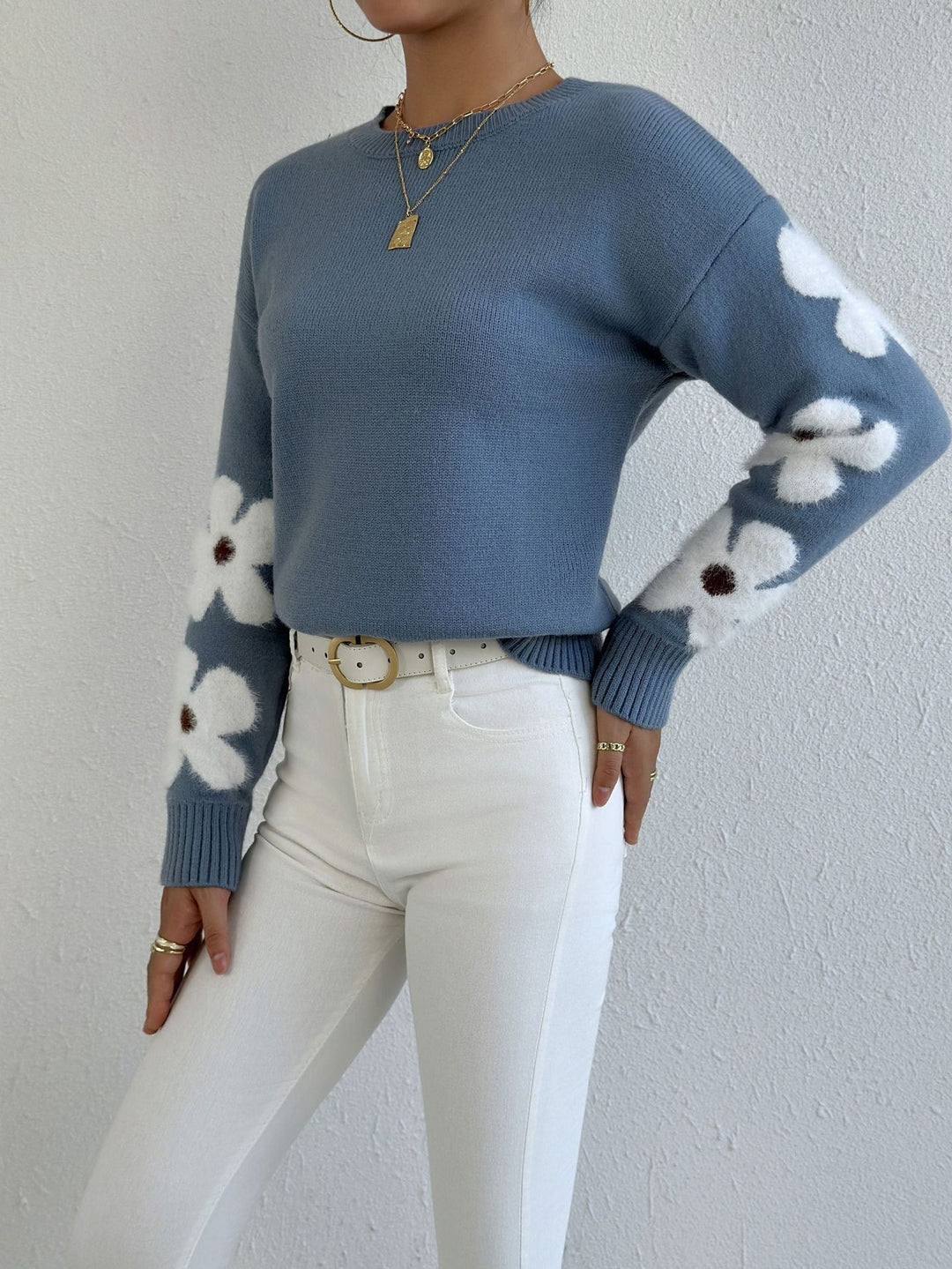 The Floral Round Neck Sweater