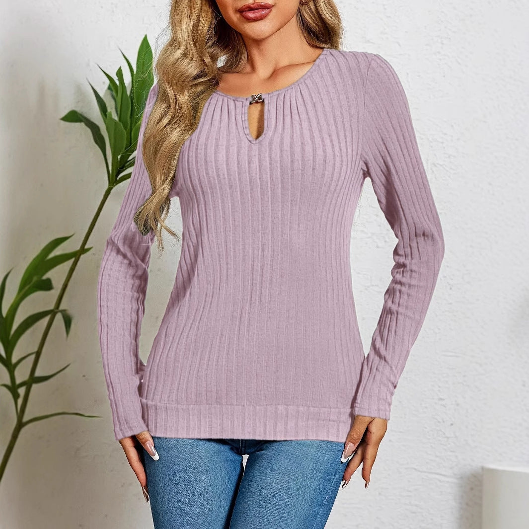Robyn Ribbed Round Neck Pullover