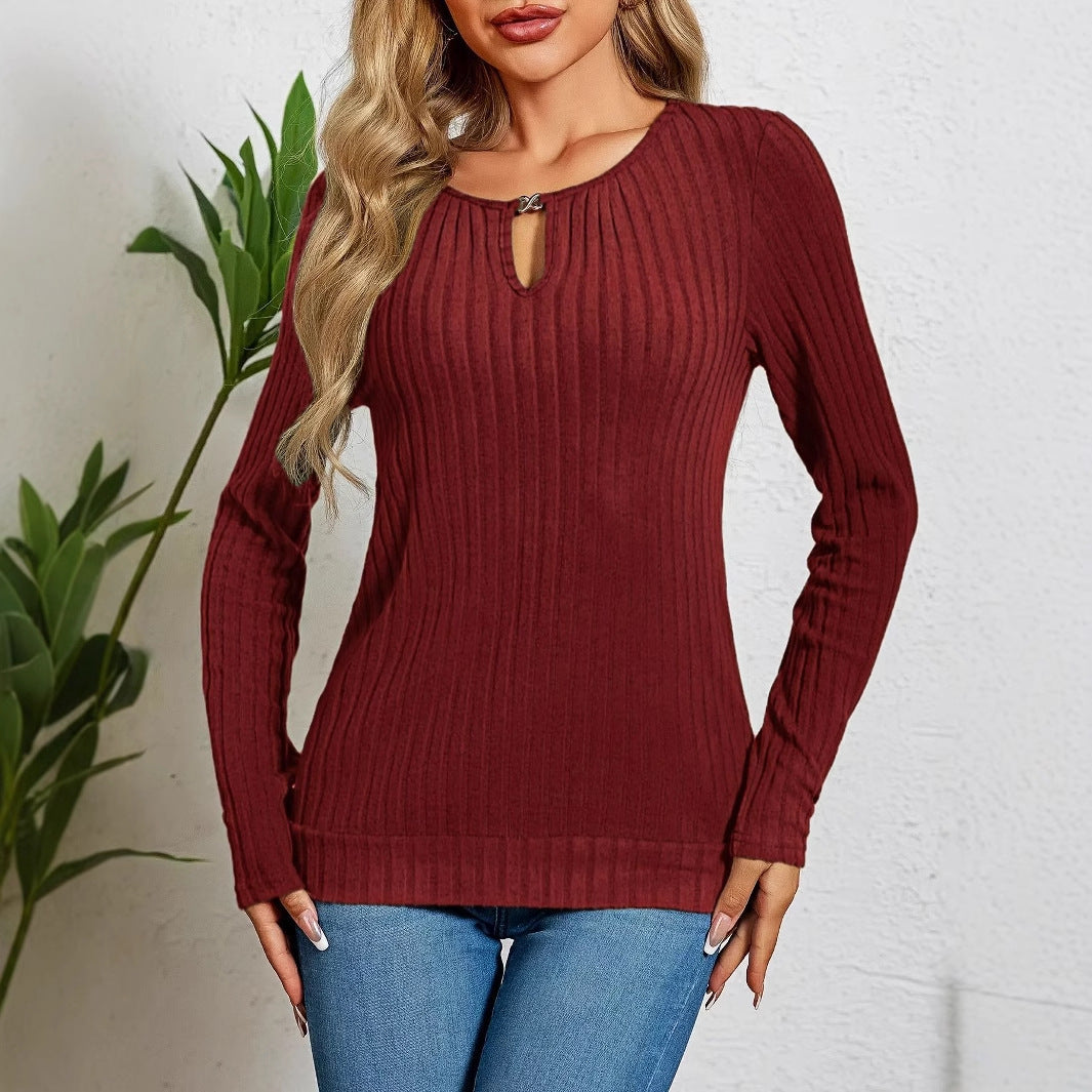 Robyn Ribbed Round Neck Pullover