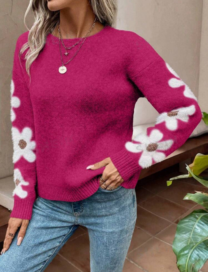 The Floral Round Neck Sweater