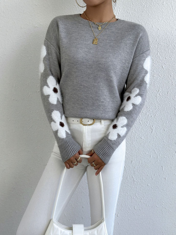 The Floral Round Neck Sweater