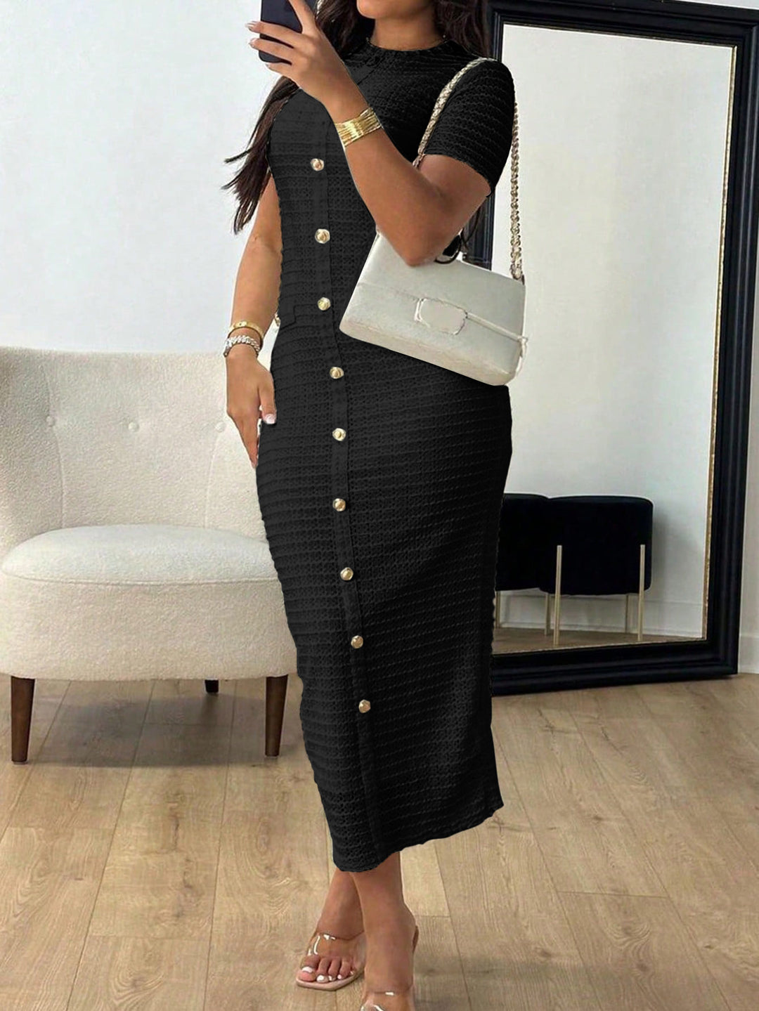 Rochelle Elegant Round Neck Dress