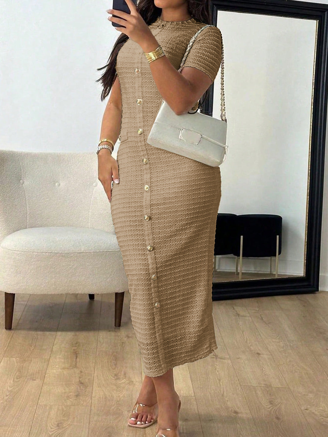 Rochelle Elegant Round Neck Dress