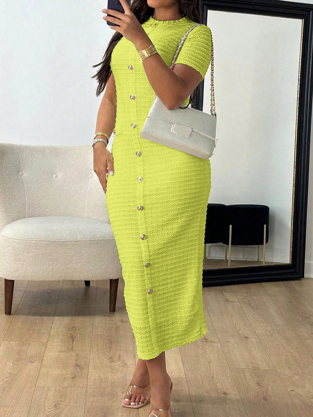 Rochelle Elegant Round Neck Dress